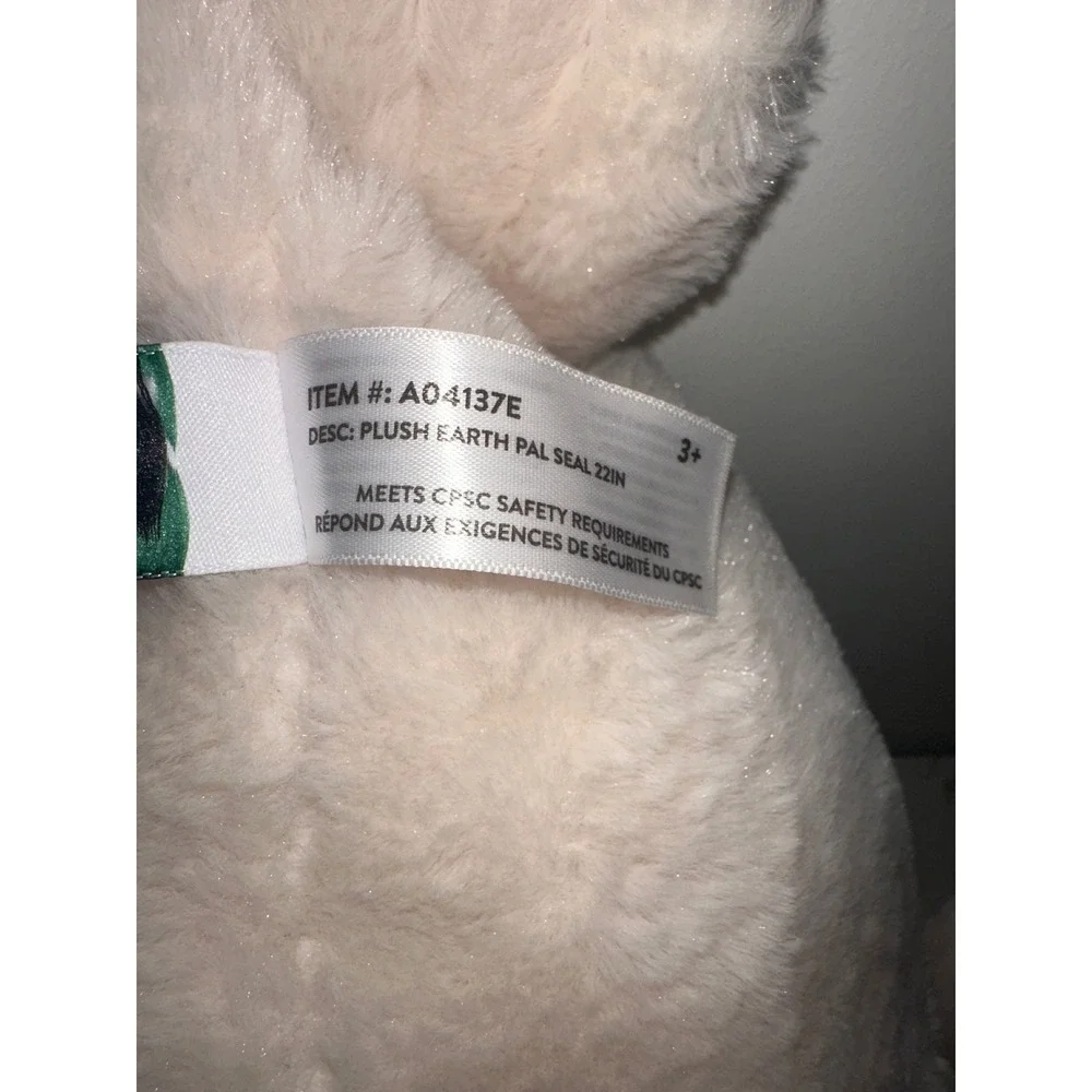 Earth Pals Plush Harp Seal Stuffed Animal Pink Cream Recycled Petting Zoo 16in